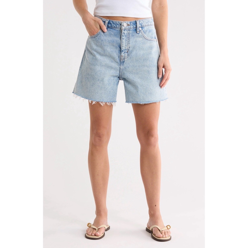 FRAME NWT The Easy Fray Hem Denim Shorts Size 27 Scene Light Wash msrp $198